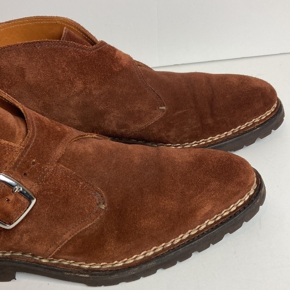 BONTONI Visionario Brown Suede Monk Boot 9.5 Italian Designer Old Money Luxury - Picture 2 of 15